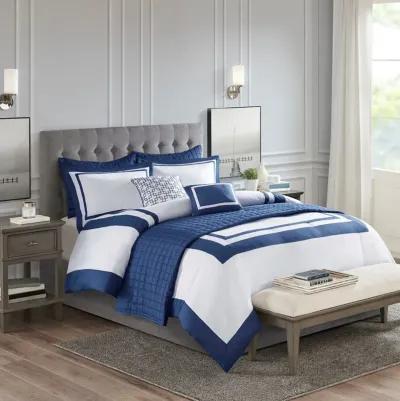 Henrietta 8pc King Navy Bed set