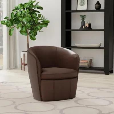 Kellen Leather Swivel Chair - Brown