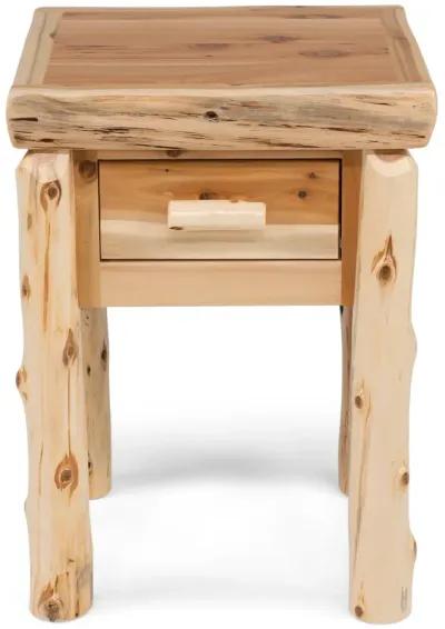 Cedar Log 1 Drawer Nightstand