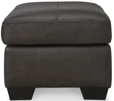 Elsa Leather Ottoman - Storm