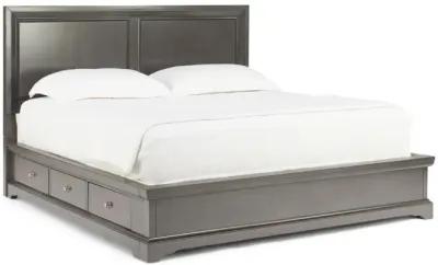 French Quarters Queen Bed With 2 Underbed Storage Units - Grey