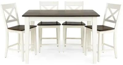   La Carte Counter Table And 4 Stools - White