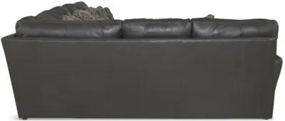 Regula 3 Piece Leather Sectional - Steel Right Chaise