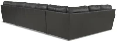 Regula 3 Piece Leather Sectional - Steel Right Chaise