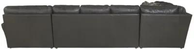 Regula 3 Piece Leather Sectional - Steel Right Chaise