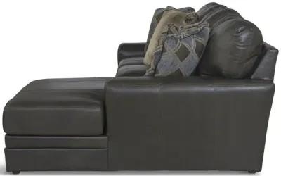 Regula 2 Piece Leather Sectional - Steel Right Chaise