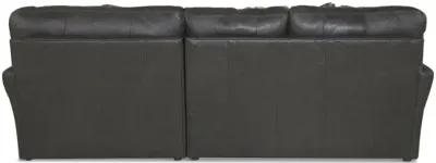 Regula 2 Piece Leather Sectional - Steel Right Chaise