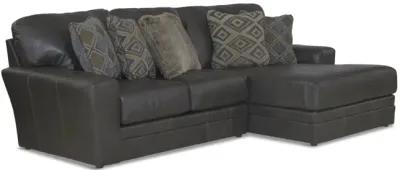 Regula 2 Piece Leather Sectional - Steel Right Chaise