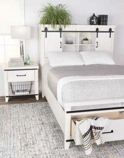 Urban Barn Queen Bookcase Storage Bed - White