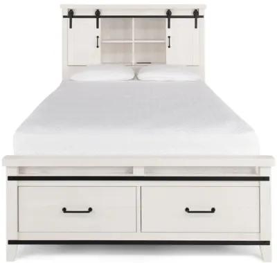 Urban Barn Queen Bookcase Storage Bed - White