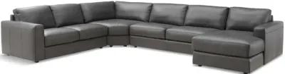 Roma 4 Piece Leather Modular Sectional - Right Side Chaise