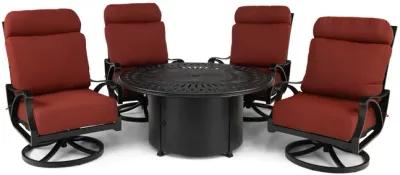 San Tropez II 5 Piece Fire Table Chat Set