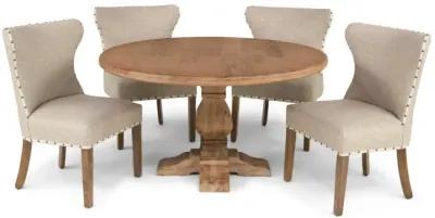 Felicia Round Dining Table With 4 Bauer Chairs