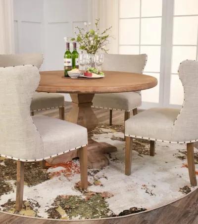 Felicia Round Dining Table With 4 Bauer Chairs