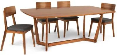 Tyler Modern Fixed Top Table With 4 Wood Back Chairs