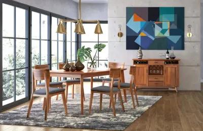 Tyler Modern Dining Table With 4 Wood Back Chairs