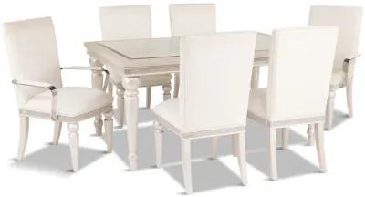 Glimmering Heights Dining Table With 4 Side Chairs And 2 Arm Chairs