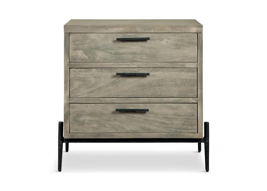 Parklane 3 Drawer Nightstand - Grey