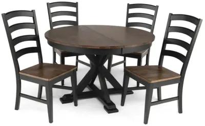 Greeley Square Round Table With 4 Ladderback Chairs