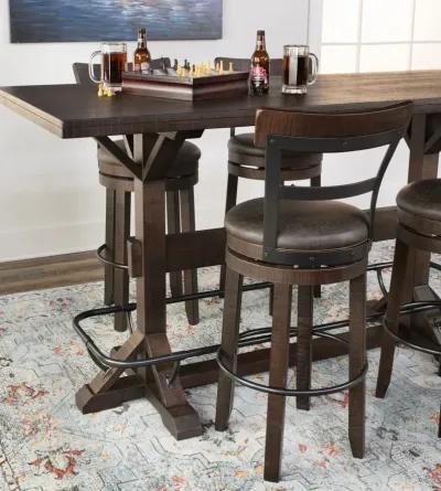 Homestead Grand Pub Table With 4 Swivel Bar Stools