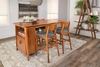 Tyler Modern Wine Island and 4 woodback counterstools