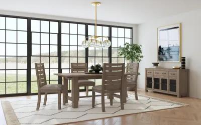 Emerson Dark Taupe Trestle Table With 4 Chairs