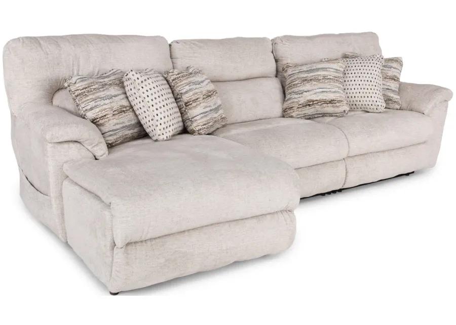 Retreat 3 Piece Power Reclining Modular Sectional with Massage - Left Arm Facing Chaise