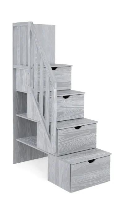 Skyler Twin Twin Bunk With Stairs - Aspen Grey