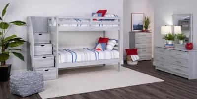 Skyler Twin Twin Bunk With Stairs - Aspen Grey