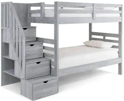 Skyler Twin Twin Bunk With Stairs - Aspen Grey