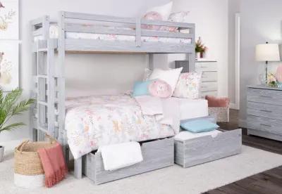 Skyler Twin Full Bunk With Ladder - Aspen Grey