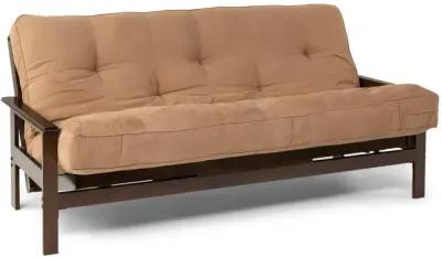 Kennedy Futon Black Walnut with 10  Mocha Futon Mattress