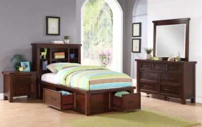 Delray Twin Bookcase Storage Bedroom Suite - Storage On All Sides