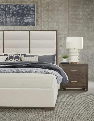 Crafted Oak Queen Upholstered Bedroom Suite