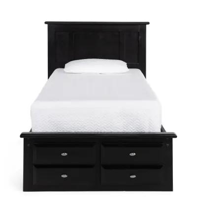 Laguna Twin Platform Storage Bed - Black Cherry