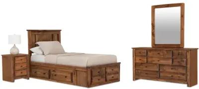 Laguna Platform Storage Twin Bedroom Suite - American Chestnut 