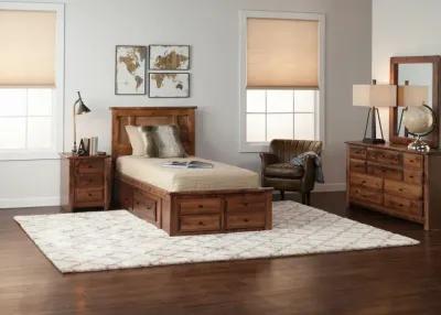 Laguna Platform Storage Twin Bedroom Suite - American Chestnut 