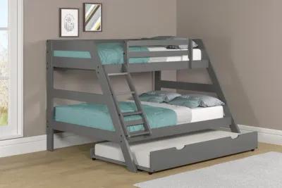 Zaven Twin Full Bunk Bed - Gray