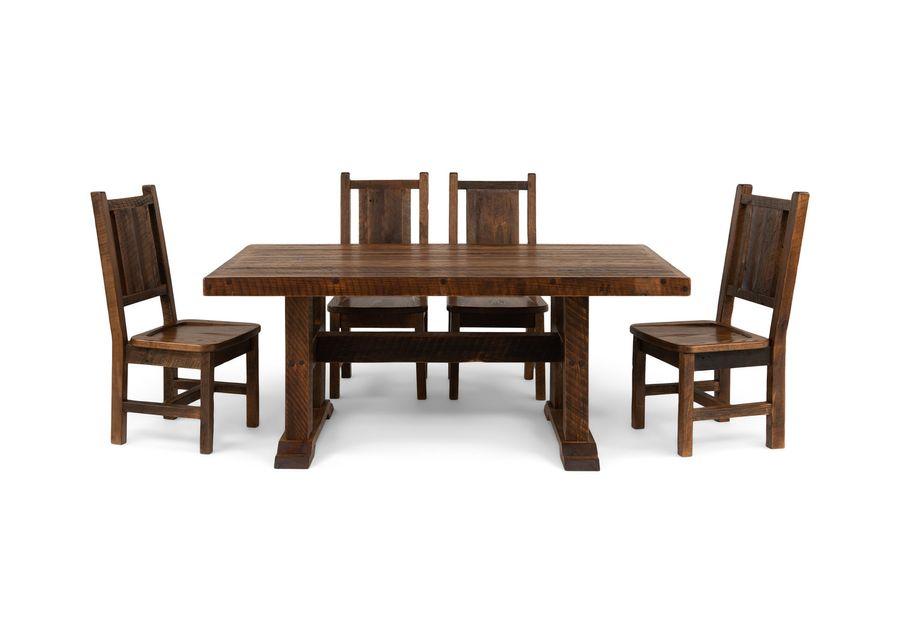 Lodge Barnwood Artisan Table with 4 Wooden Side Chairs