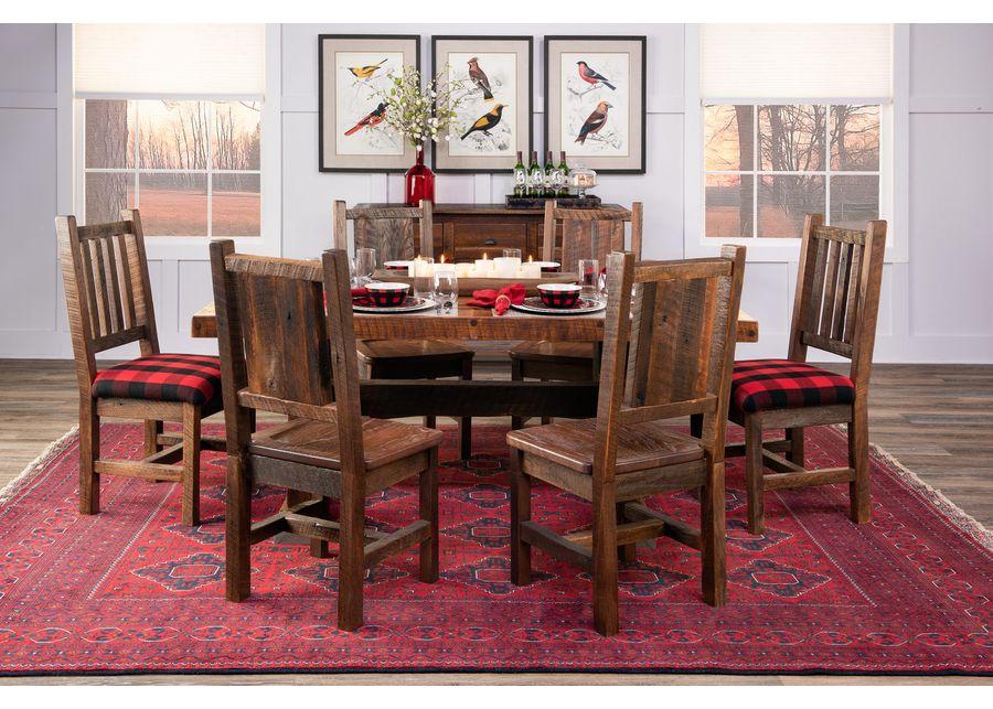 Lodge Barnwood Artisan Table with 4 Wooden Side Chairs