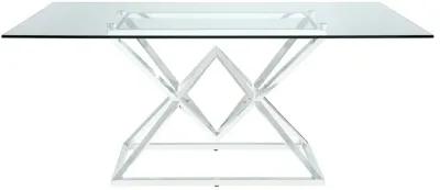 Beaufort Rectangular 71 Inch Glass Top Dining Table Chrome