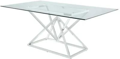 Beaufort Rectangular 71 Inch Glass Top Dining Table Chrome