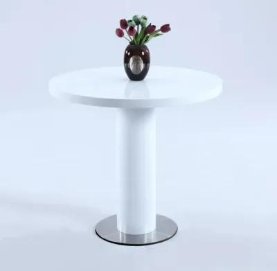 Chintaly Murray Contemporary Round All-Wood Gloss White Counter-Height Table