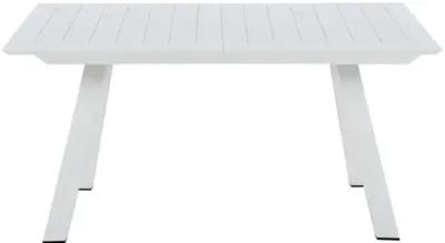 Chintaly Malibu White Contemporary Uv Resistant Outdoor Extendable Dining Table