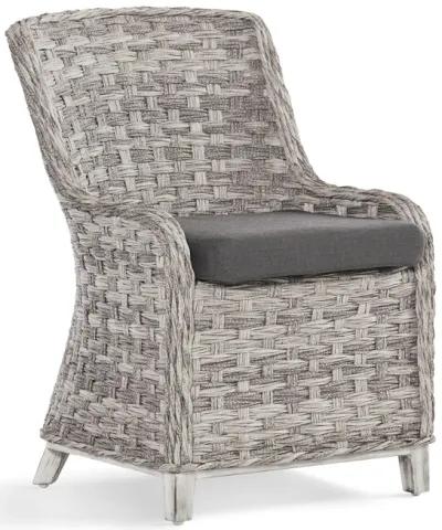 South Sea Outdoor Living Grand Isle Soft Granite Side Dining Chair with Cast Silver Fabric