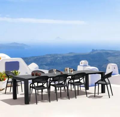 Compamia Sunset Extendable Outdoor Dining Set 9-Piece Black