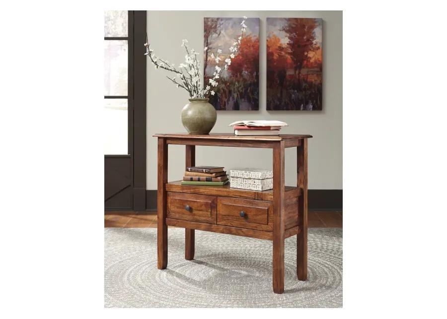 ABBONTO ACCENT TABLE WARM BROWN SIGNATURE DESIGN