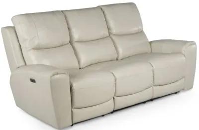 Steve Silver Laurel Leather Dual-Power Reclining Sofa Ivory