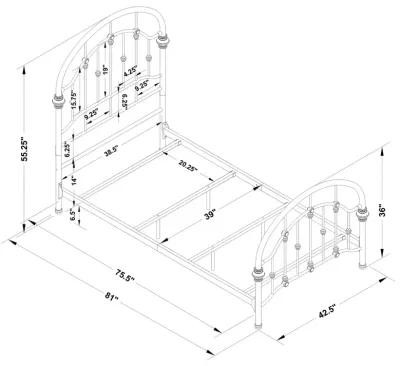 Coaster Rowan Metal Twin Open Frame Bed Dark Bronze