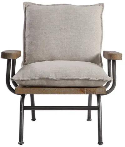 Uttermost Declan Neutral Linen Accent Chair